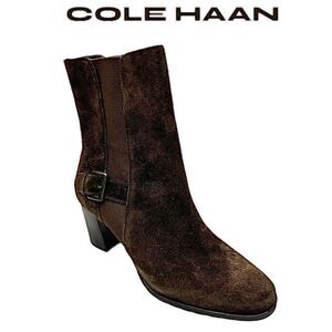 Cole Haan Women’s Brown Suede Callan Ankle Boots Booties Size 5.5 B Pre-Owned